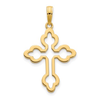 14k Budded Cross Charm