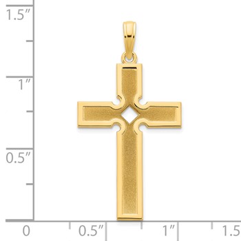 14k Polished and Satin Cross Pendant — alternate view