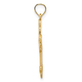 14k Fleur de Lis Cross Charm — alternate view