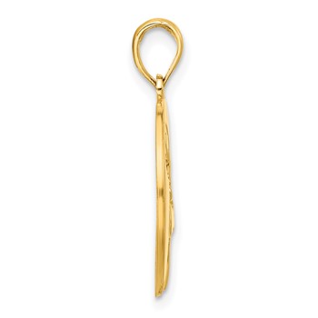 14k Polished Cut-out Deer Head Circle Pendant — alternate view