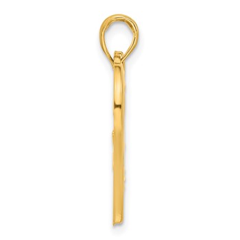 14k Polished Floral Heart Pendant — alternate view