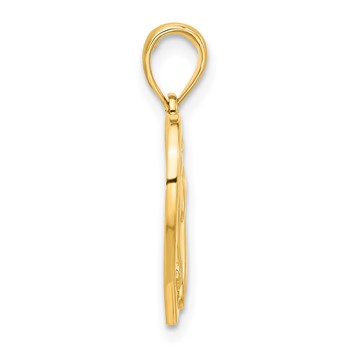 14k Polished Horse Head In Heart Pendant — alternate view