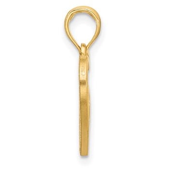 14K Polished Turtle in Heart Pendant — alternate view