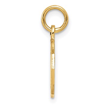 14k Polished and Satin Baptism Spanish Recuerdo Del Bautismo on Back Round Charm — alternate view