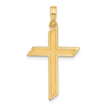 14k Fancy Angled Cross Pendant