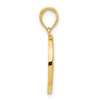 14k Polished Music Notes and Treble Clef in Circle Pendant — alternate view