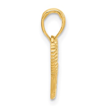 14k Polished Life Preserver with Rope Pendant — alternate view