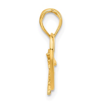 14k Polished Palm Tree In Heart Pendant — alternate view