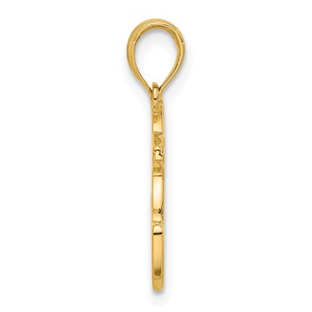 14K Polished Prancing Reindeer Charm — alternate view