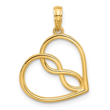 14k Fancy Infinity Heart Charm