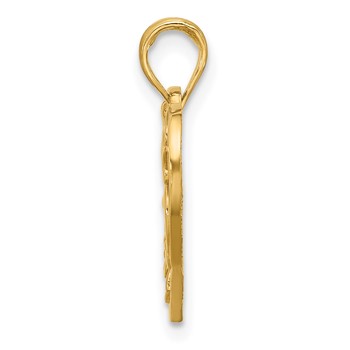 14K Polished Fancy Swirl Filigree Heart Charm — alternate view