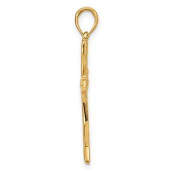 14KY Fancy Cross Charm — alternate view