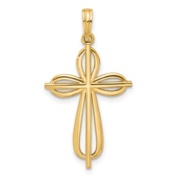 14K Fancy Cross Charm