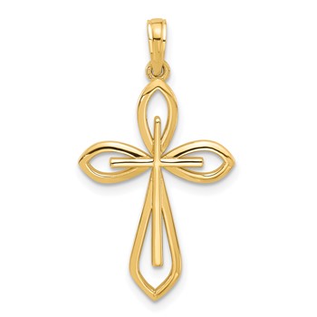 14K Fancy Two Cross Charm