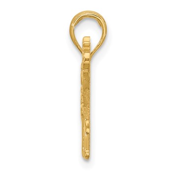 14K Polished Fancy Decorated Elephant Charm — alternate view