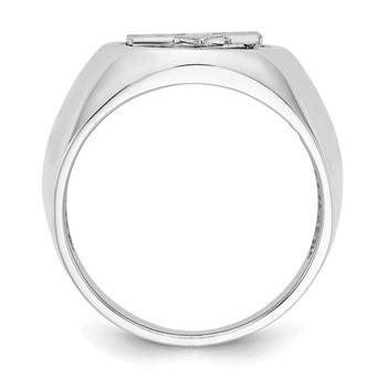 14k White Gold MEN'S STAR OF DAVID RING — alternate view