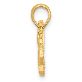 14K Polished Cut-out Heart and Paw Print Charm — alternate view