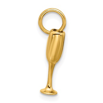 14k Fancy Champagne Flute Charm — alternate view