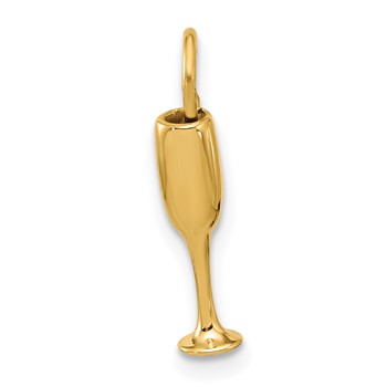 14k Fancy Champagne Flute Charm