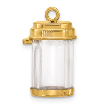 14k Fancy Pill Bottle Charm — alternate view