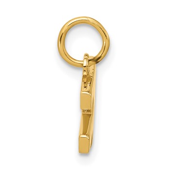 14k Pink Enameled GIRLS RULE WORLD Charm — alternate view