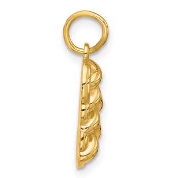 14k 3-D Fancy Challah Bread Charm — alternate view