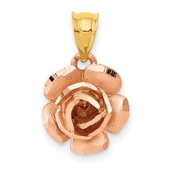 14k Two-tone Rose Charm