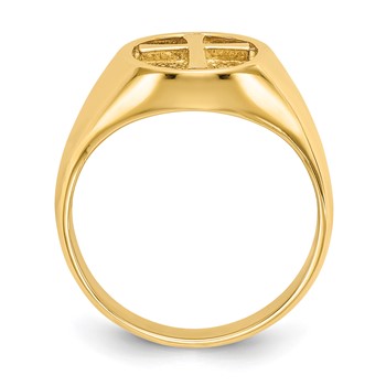 14k Polished Eternal Life Cross Ring — alternate view