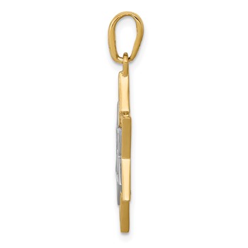 14K and White Rhodium Solid Mesh Star Of David Charm — alternate view