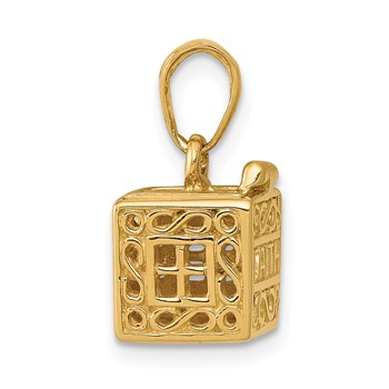14K 3-D FAITH and HOPE Opening Prayer Box Charm — alternate view