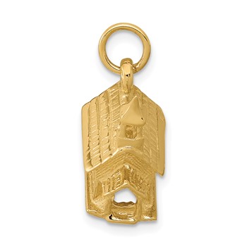 14k 3-D Church Building Charm — alternate view