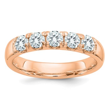 14KR Diamond 5 Stone Anniv Band