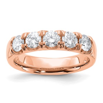 14K Rose 5 Stone Band - Blank Mounting Only