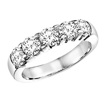 14K White DIA BAND 5 RD=1/2CTW, Mtg only, no dias