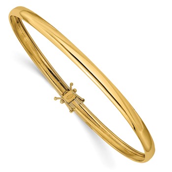 14K Polished 4.00mm Flexible Round Bangle Bracelet