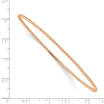 14K Rose Gold Beaded Slip-on Bangle — alternate view