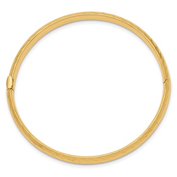 14k 3/16 Textured 4.75mm Hinged Childrens Bangle — alternate view