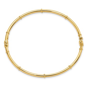 14K Polished Fancy 3.50mm Hinged Oval Bangle Bracelet — alternate view