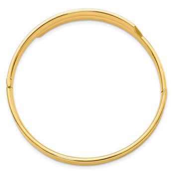 14ky 3/16 Polished & Diamond-cut Overlap Hinged Bangle — alternate view