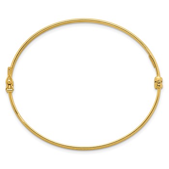 14k Polished and Diamond-cut 4.75mm Hinged Oval Bangle Bracelet — alternate view