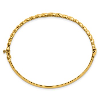 14k Polished Graduated Ovals Fancy Hinged Oval Bangle Bracelet — alternate view