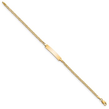 14k Polished Semi-Solid Chain/Solid Plate Anchor Link 23x4.5mm Plate 8 inch ID Bracelet — alternate view