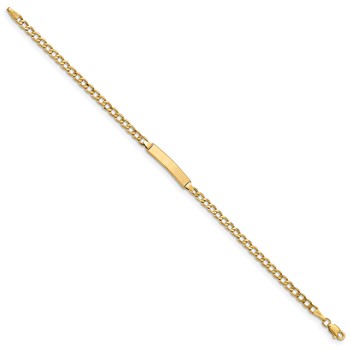 14k Polished Semi-Solid Chain/Solid Plate Cuban Link 19.5x4.5mm Plate 8 inch ID Bracelet — alternate view