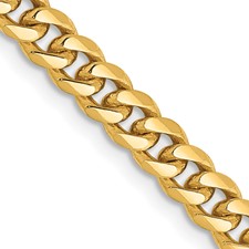 Image of 14K 20 inch 4.25mm Solid Miami Cuban Link with Lobster Clasp Chain