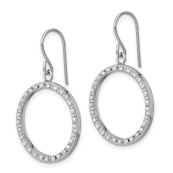 14k WG Diamond Fascination Dia. Dust/Accent Dangle Circle Earrings — alternate view