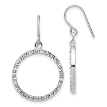 14k WG Diamond Fascination Dia. Dust/Accent Dangle Circle Earrings