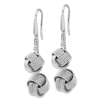 Bronze Diego Massimo Textured Rhodium-plated Love Knot Dangle Earrings — alternate view