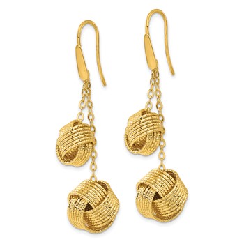 Bronze Diego Massimo Textured Gold-tone Love Knot Dangle Earrings — alternate view