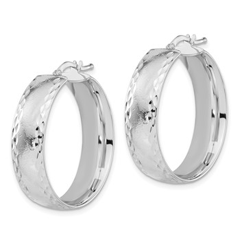 Bronze Diego Massimo Etched Rhodium-plated Hoop Earrings — alternate view