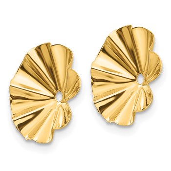 14k Polished Fancy Fluted Earring Jackets — alternate view